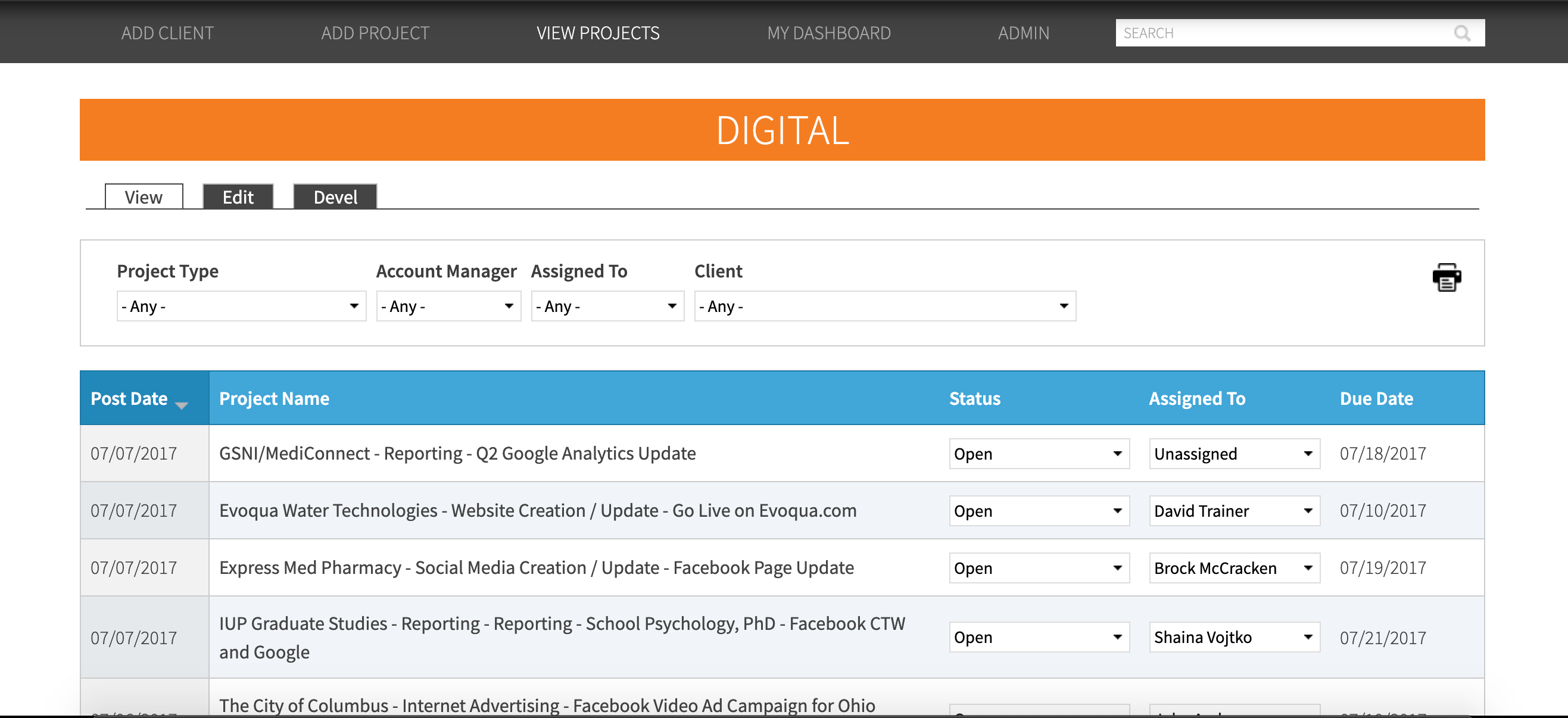 Internal Project Manager